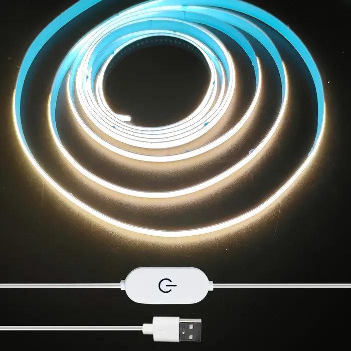 Bande lumineuse LED COB USB 5V, tactile linéaire, bande à Diode Flexible à intensité variable, lumiè