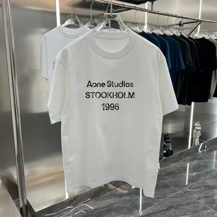T-shirt blanc de marque tendance de luxe imprimé logo 1996, en coton, pour homme et femme, streetwea