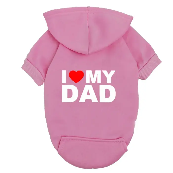 Sweat-shirt pour chien « J'aime mon papa » - Petit et moyen - Cadeau mignon pour la fête des pères