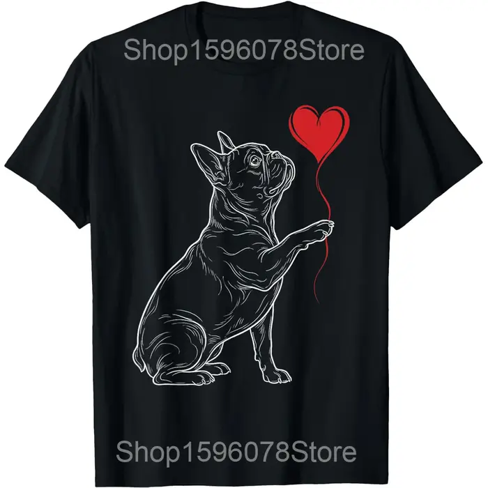 T-shirts en coton pour hommes et femmes, avec motif de chien bouledogue français et café glacé, humo