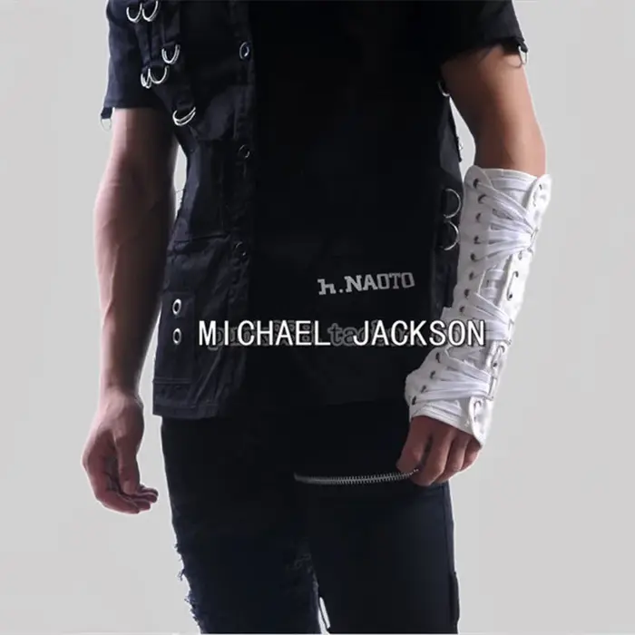 Rare Michael Jackson Punk brassard mauvais confiture noir blanc coton gant pour les Fans Punk pour P