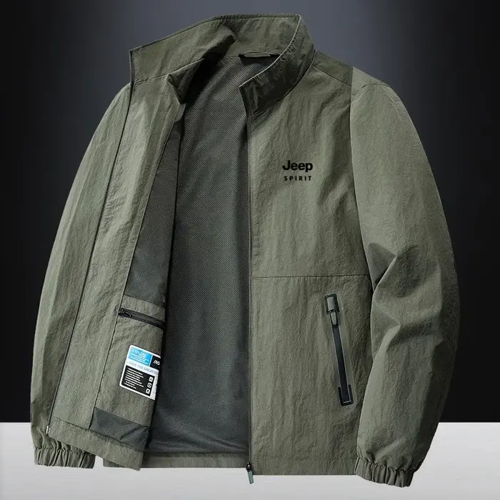 Veste à col montant JEEP Spirit veste de travail décontractée pour homme robuste coupe-vent printemps automne occasions spéciales
