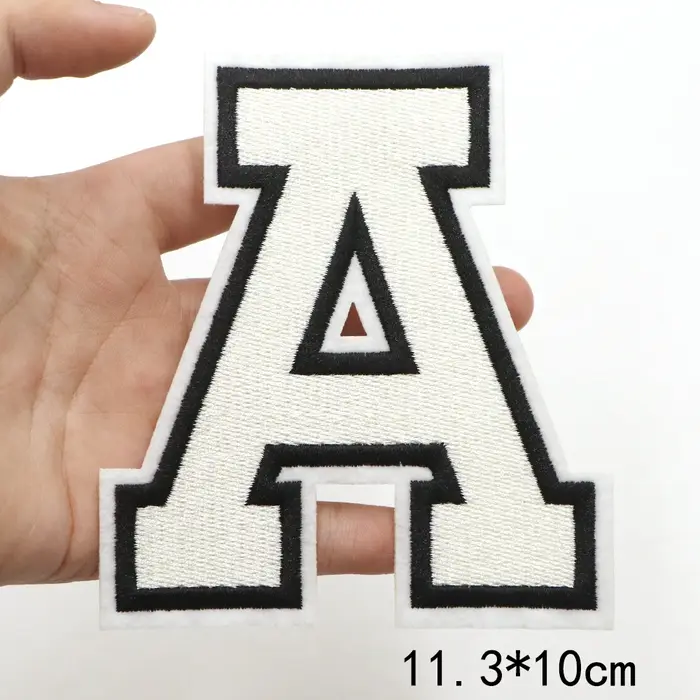 Patchs de lettres blanches A-Z 0-9 pour vêtements, chapeaux, vestes, chaussures, couture, patchs app