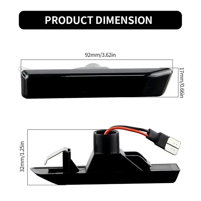 2 pièces Canbus LED clignotant dynamique pour BMW X5 E53 série 3 E36 marqueur latéral clignotant eau