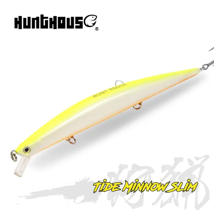 Hunthouse Tide mince vairon 175F Leurre flottant appât dur pêche en mer 175mm24.5g yeux 3D plastique ABS pour bar