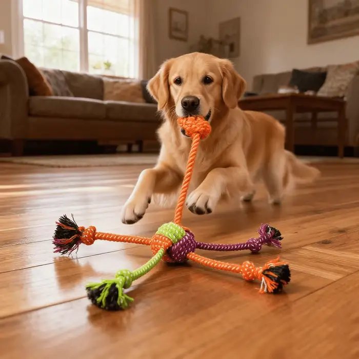 Jouet à nœud interactif Durable et résistant aux morsures pour chiens