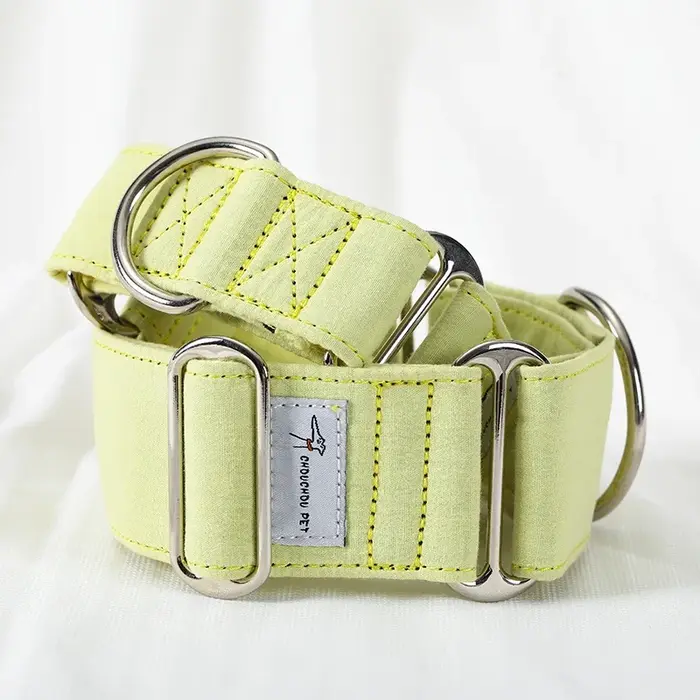Collier de chien large réglable en coton à motifs, lévrier italien Whippet Martingale K5B5Q4