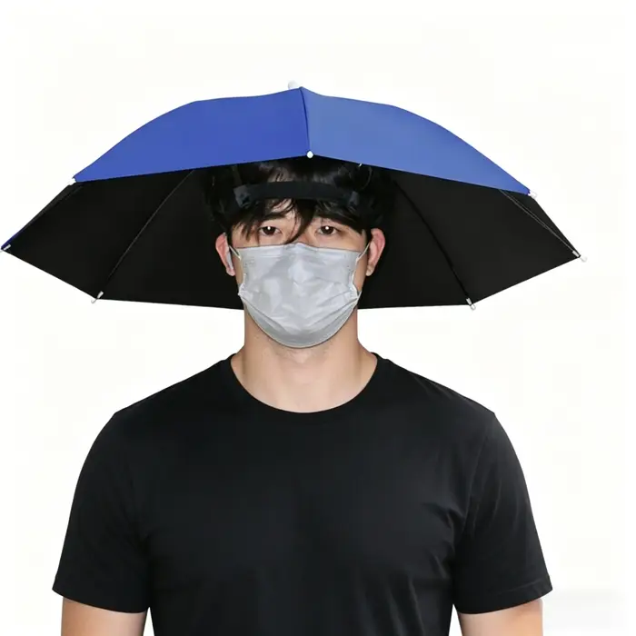 Casquette parapluie à porter sur la tête, bandeau confortable, idéale pour la pêche, les activités d