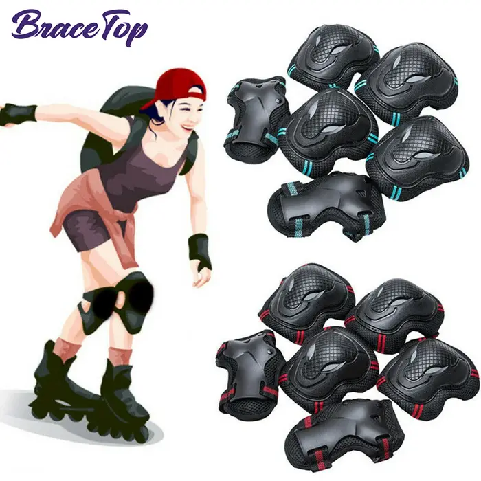 BraceTop 6 pièces/ensemble genouillères pour adolescents et adultes coudières protège-poignets équip