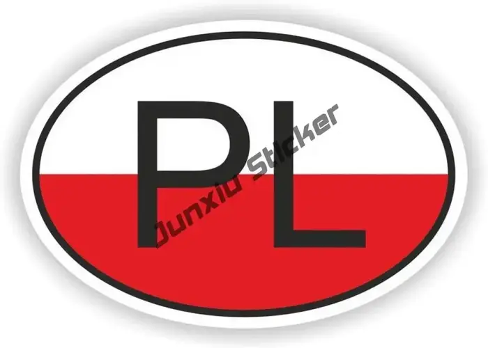 Autocollant de Code Pays Polska Pl, Timbre de Pologne, Football, dehors, Étanche, pour Voiture SUV, 