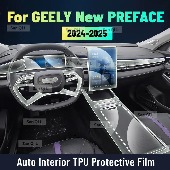 Film de protection intérieur anti-rayures pour GEELY NEW Preface 2024 2025, accessoires d'écran de Console centrale en TPU pour voiture de Sport Equator