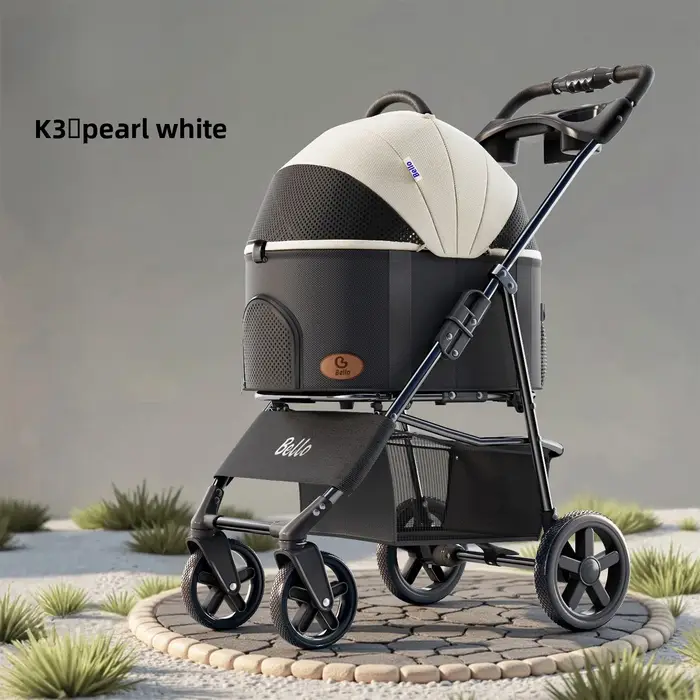 Poussette pour animaux de compagnie légère, pliable, détachable, pour chat et chien, transporteur po