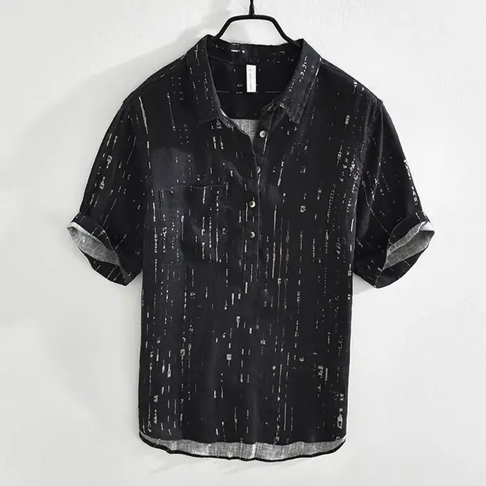 Vêtements d'été pour hommes, nouvelle mode décontractée, polyvalente, haut à manches courtes, ample,