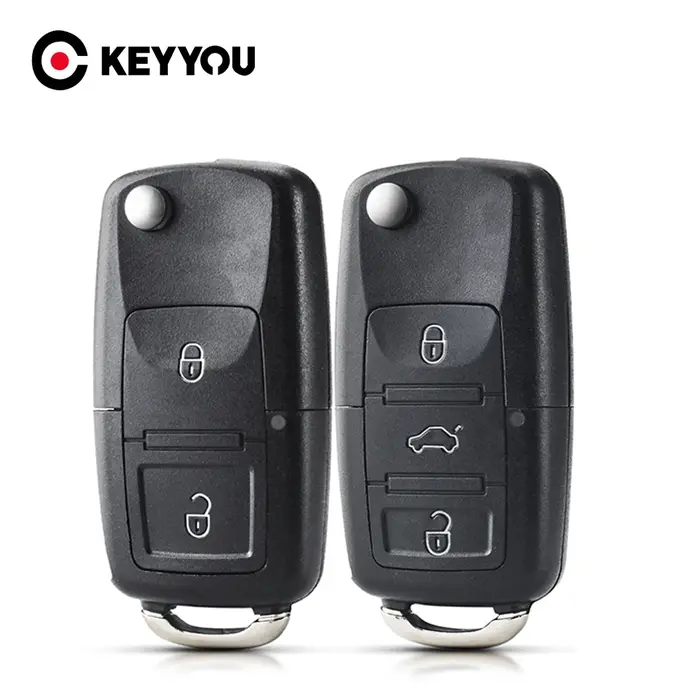 KEYYOU 10 pièces 2/3BNT télécommande rabat pliant voiture clé coque pour VW Volkswagen Golf 4 5 Pass