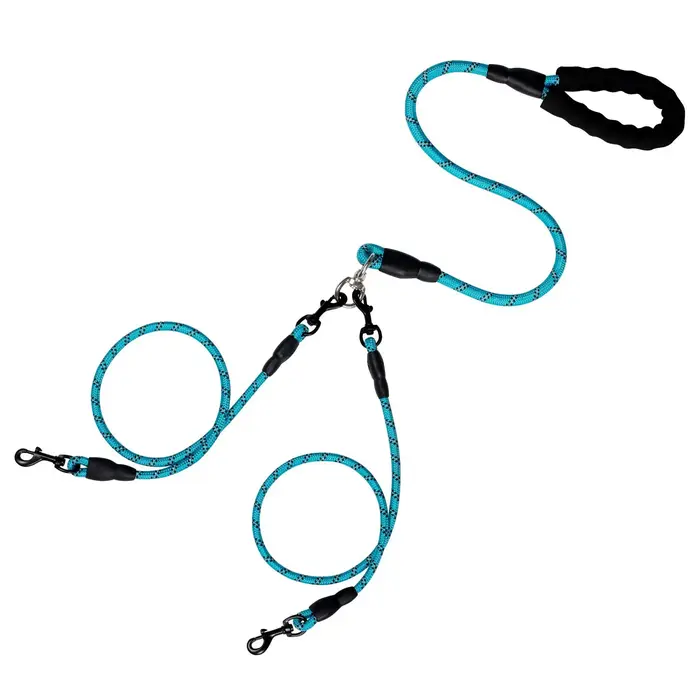 Laisse multi-chien en nylon réfléchissant avec 3 clips détachables-Tangle-Free plomb réglable pour a