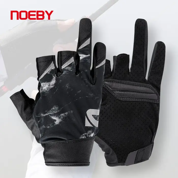 Noeby gants de pêche demi-doigt UPF50 + Protection solaire UV séchage rapide anti-dérapant ultra-min