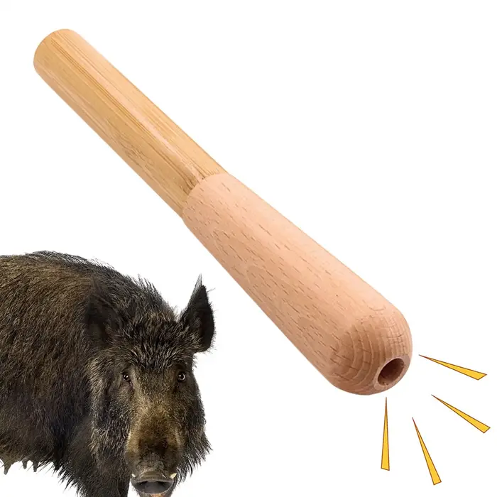 Sifflet à sanglier en bois pour chasse - Imitation son réaliste - Appel de sanglier portable - Accessoire chasse