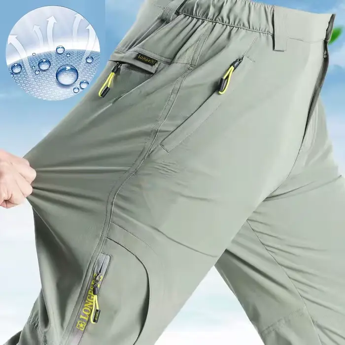 Pantalon randonnée homme 5XL été séchage rapide stretch imperméable tactique pêche léger poches zippées