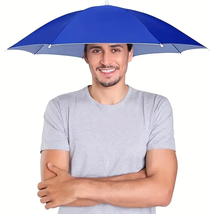 Chapeau parapluie parapluie monté sur la tête, protection de la pluie et du soleil d'été, chapeau pa