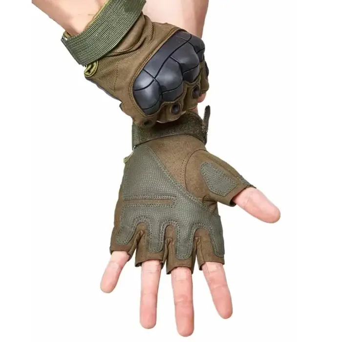 Gants mi-mains à jointures renforcées pour paintball, airsoft, chasse, combat et randonnée outdoor