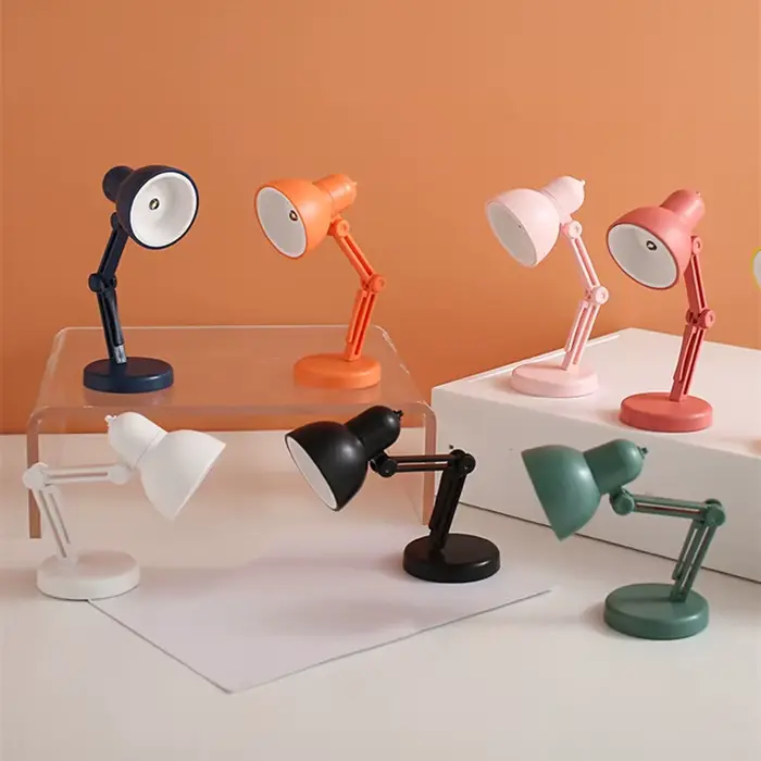 LED Mini lampe de bureau pliable magnétique veilleuse chambre étude lecture livre lampes avec pince 