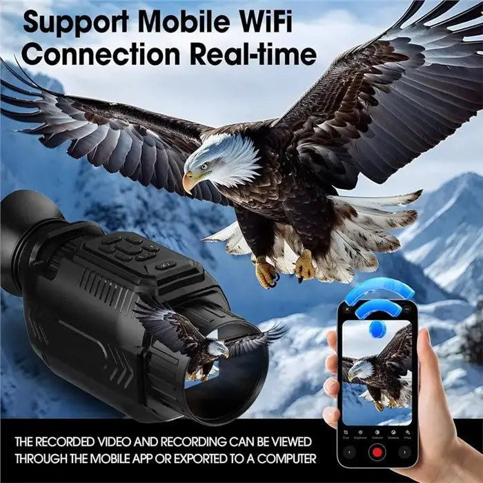 Monoculaire vision nocturne NALFI 4K WiFi avec zoom numérique 28x et carte mémoire 32G intégrée