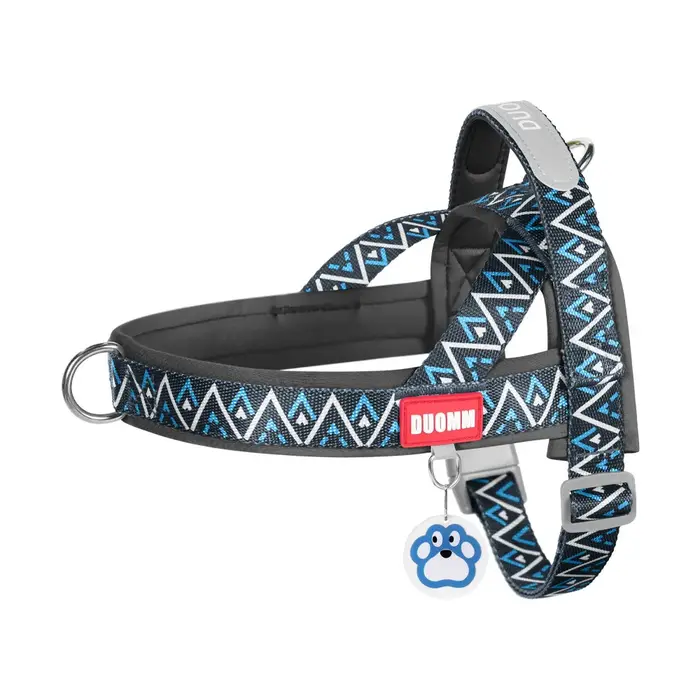 Harnais de chien de style selle pour la promenade, anti-évasion, motif géométrique triangulaire, har