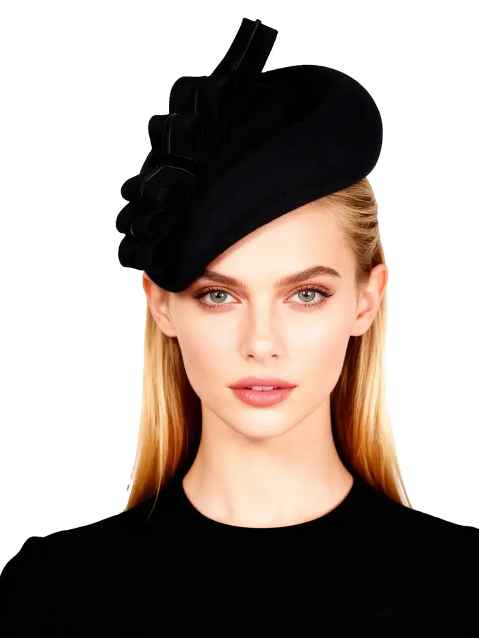 Chapeaux fascinateurs en feutre de laine noire pour femmes, élégants pour mariage, cérémonie, thé, c