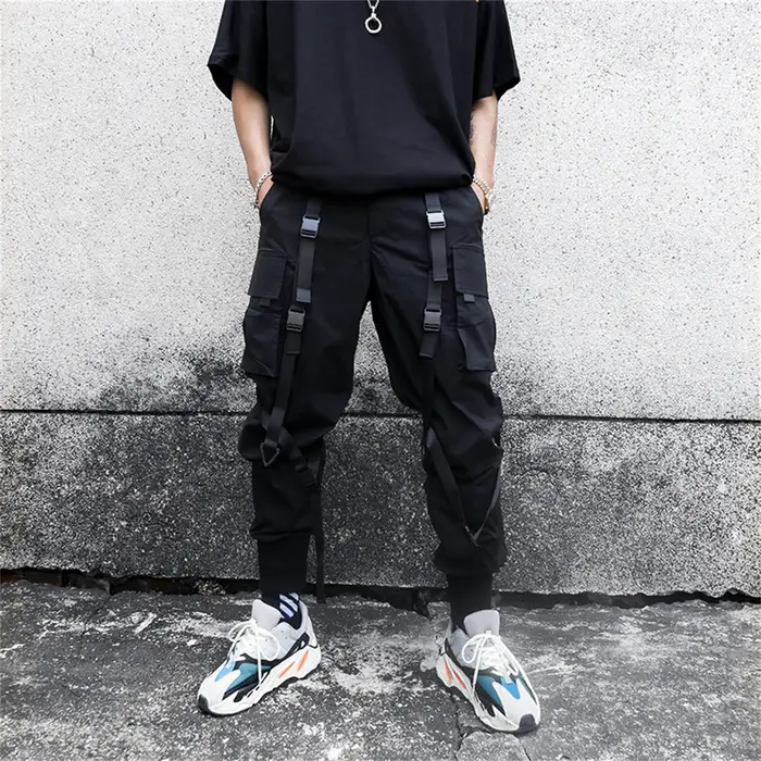 Pantalon cargo pour homme, mode Harajuku, techwear, hip hop, punk, streetwear, joggers, style urbain