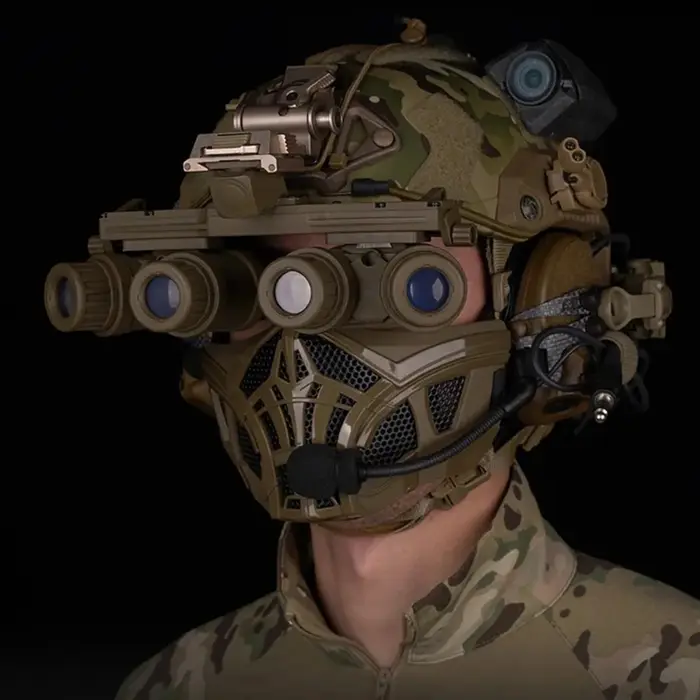Masque facial tactique respirant pour chasse et tir - Protection silicone intérieure confortable