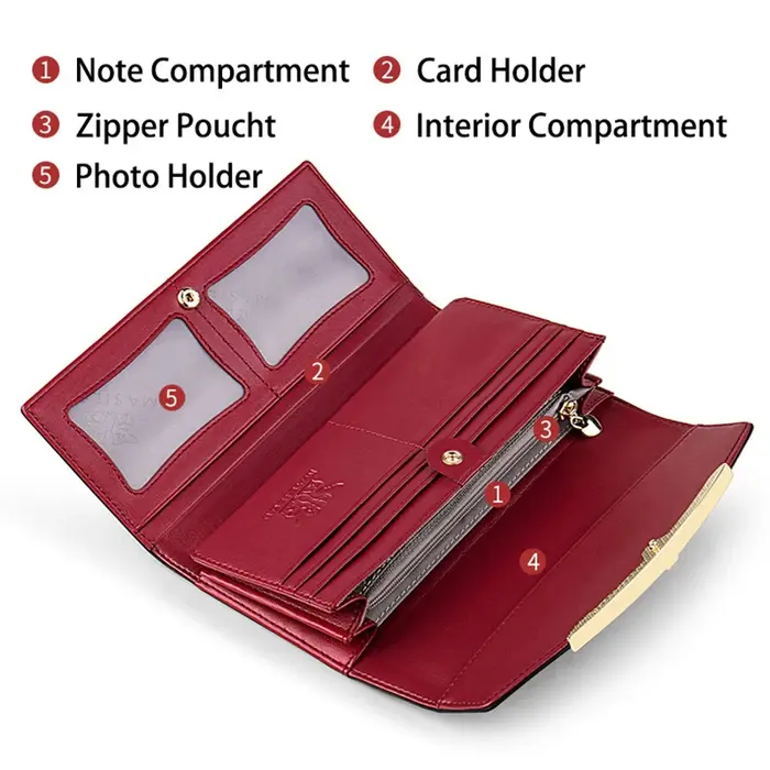Portefeuilles pour femmes Carteras Para Mujer Long sac à main pour femmes avec poche pour téléphone 