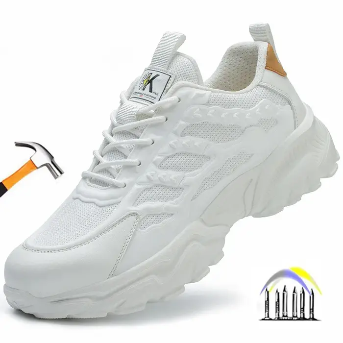Chaussures de sécurité iairay pour femmes - Bout rond, semelle EVA, maille aérée, confort tout au long de la journée, idéales pour le travail et les occasions spéciales