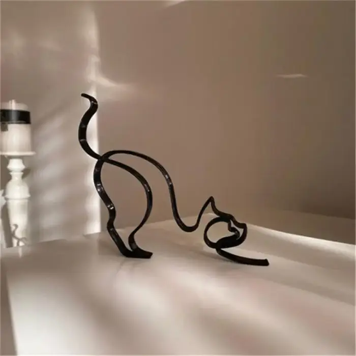 Sculpture d'art de chien en métal, Art minimaliste abstrait, Figurines en fer, accessoires de bureau
