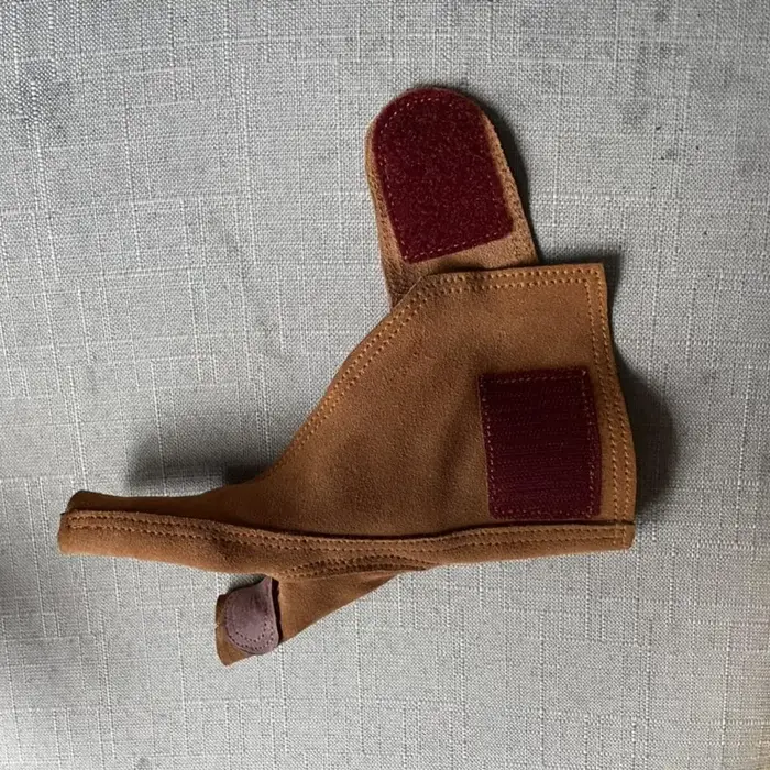 Gants archerie cuir vache traditionnel pouce épais tireur corde arc chasse vitesse France
