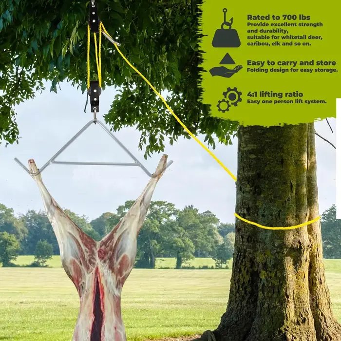 Système de levage de poulie de jeu de cerf de chasse en acier inoxydable