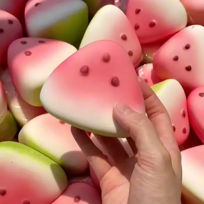 Jouet de décompression Squishy en pastèque, mignon, à rebond lent, Anti-Stress, fruits à montée lent