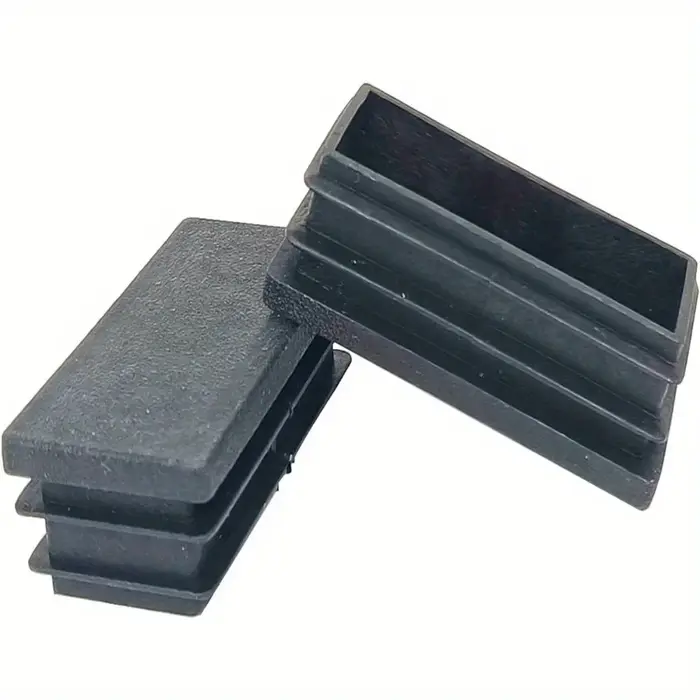 Couvercle de meubles noir rectangulaire, 20mm × 40mm, embout de pied de chaise, bouchons de tuyau de