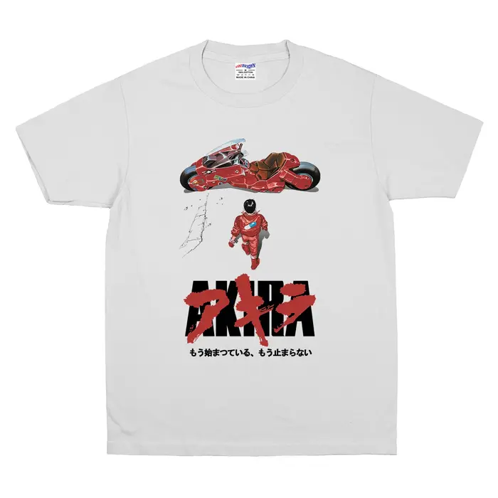T-Shirt Akira en coton blanc pour hommes, vêtements à manches courtes, vêtements graphiques en coton