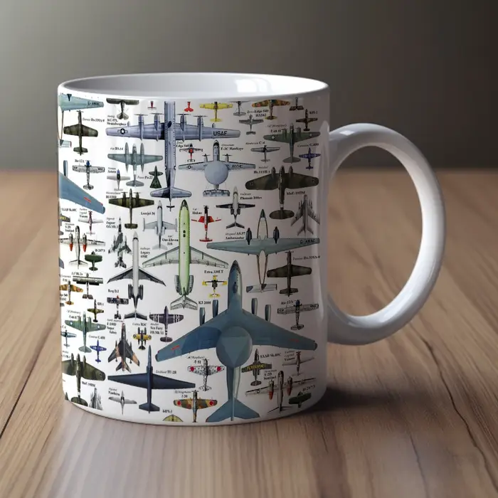 Tasse d'art d'aviation en édition limitée pour homme avec design minimaliste en céramique porcelaine occasions spéciales