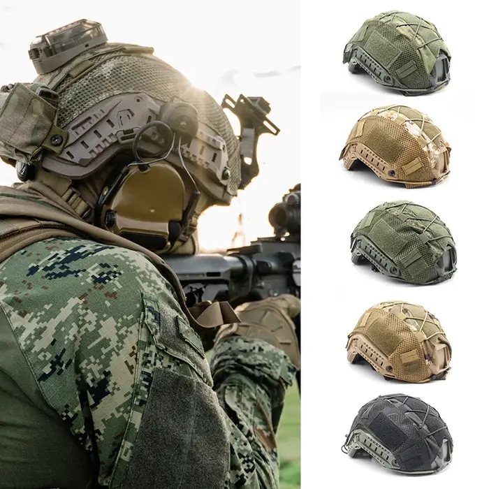 Housse de casque camouflage FAST - Accessoire airsoft, paintball et chasse pour casques high-cut