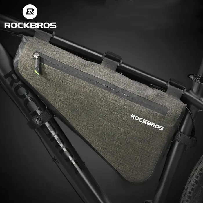 ROCKBROS-sac triangulaire de vélo portable, grande capacité, étanche à la pluie, sacoche de cyclisme