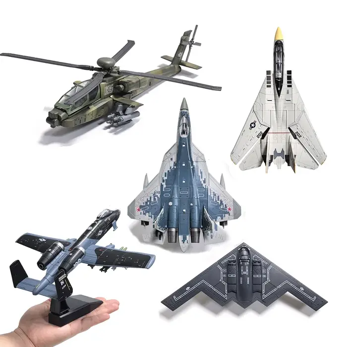 Modèle d'avion à assembler bombardier B-2 F22 A10 SU57 hélicoptère AH64 collection militaire blocs de construction cadeau occasion spéciale