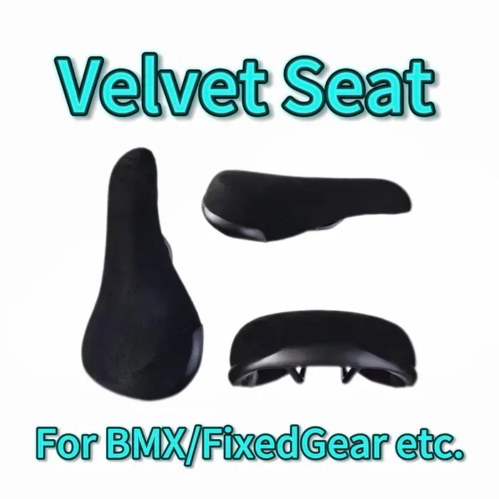 VOLE VLD45 BMX Siège fixe vintage en fibre de velours Selle confortable Expérience de cyclisme pour les déplacements