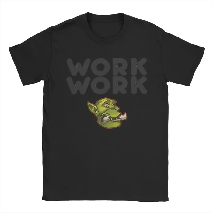 T-Shirt homme travail travail World of Warcraft Vintage coton t-shirts à manches courtes col rond vê