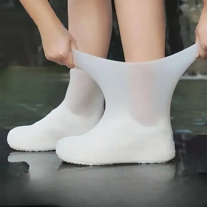 1 paire de couvre-chaussures de pluie en caoutchouc pour usage extérieur, couvre-chaussures imperméa