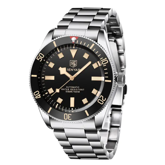 Montre automatique de luxe BENYAR 2026 pour homme bracelet mécanique étanche sport lumineuse