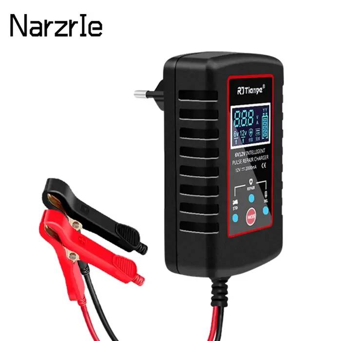 Chargeur de batterie de voiture LEB Digital 2A, 12V 6V, réparation d'impulsions, chargeur de batteri