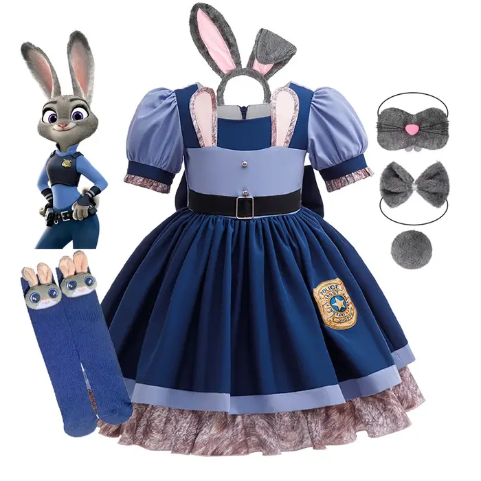 Zootopia 2 Judy lapin Costume Cosplay pour filles robe carnaval fête vêtements déguisement dessin an