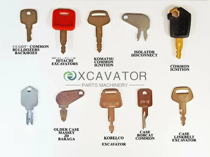 Jeu de clés de contact pour engins de chantier lourds, 23 clés, pour excavatrice, bulldozer, pelle rétrocaveuse, chariot élévateur BOBCAT, Kobelco, Daewoo, Komatsu