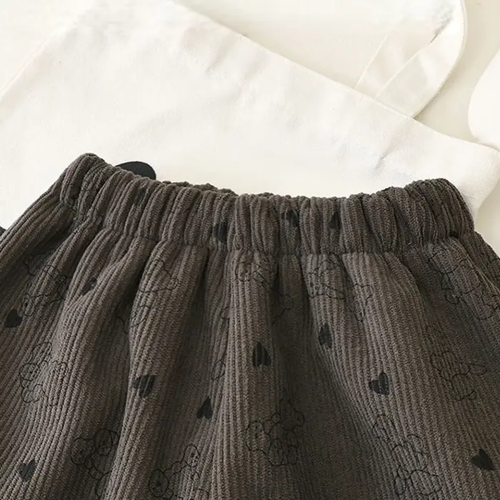 Pantalon unisexe doublé polaire pour enfants, collection Printemps 2026, motif rétro à pois, pour ga
